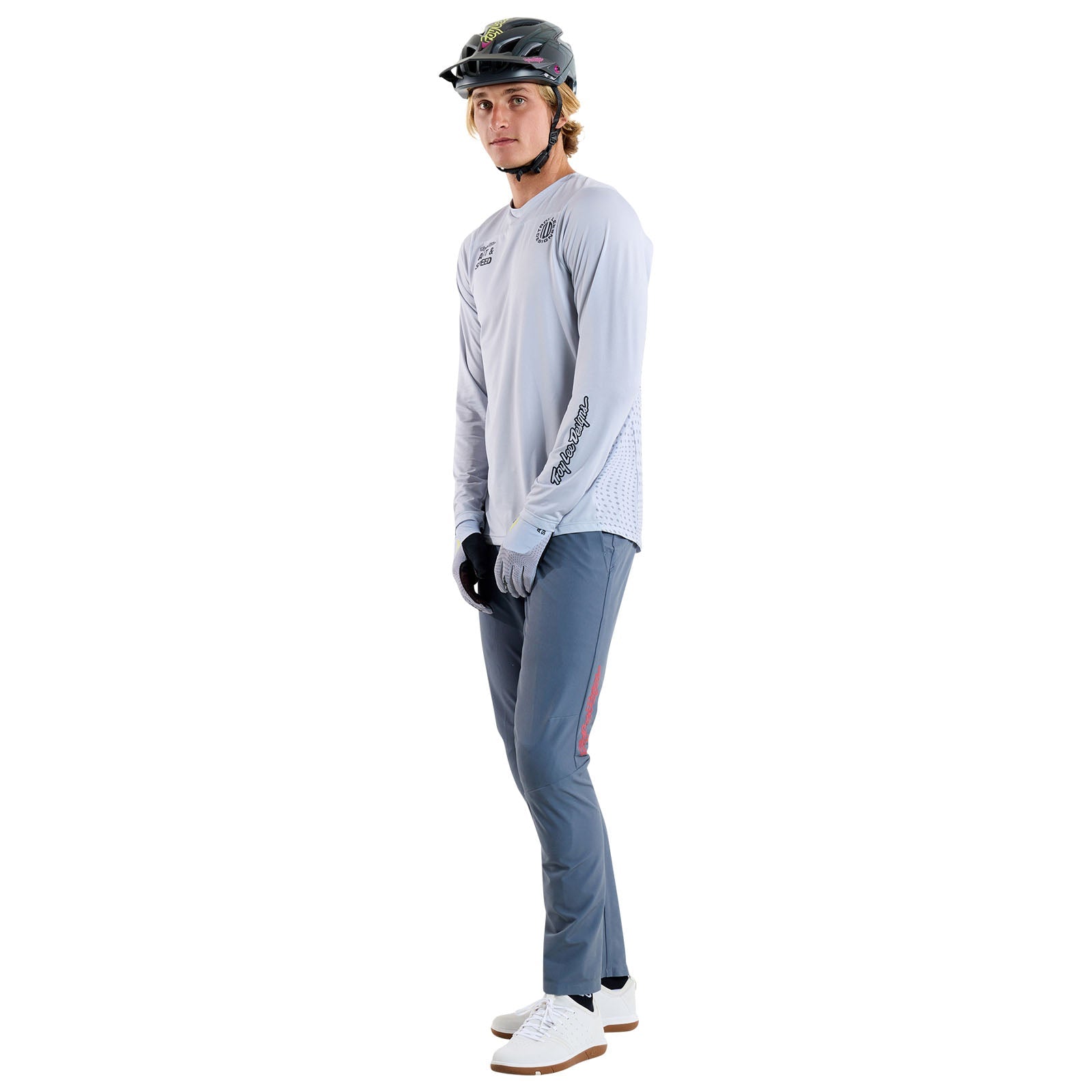 TLD Ruckus Fahr-Langarm-T-Shirt Burn Out, Dunstgrau
