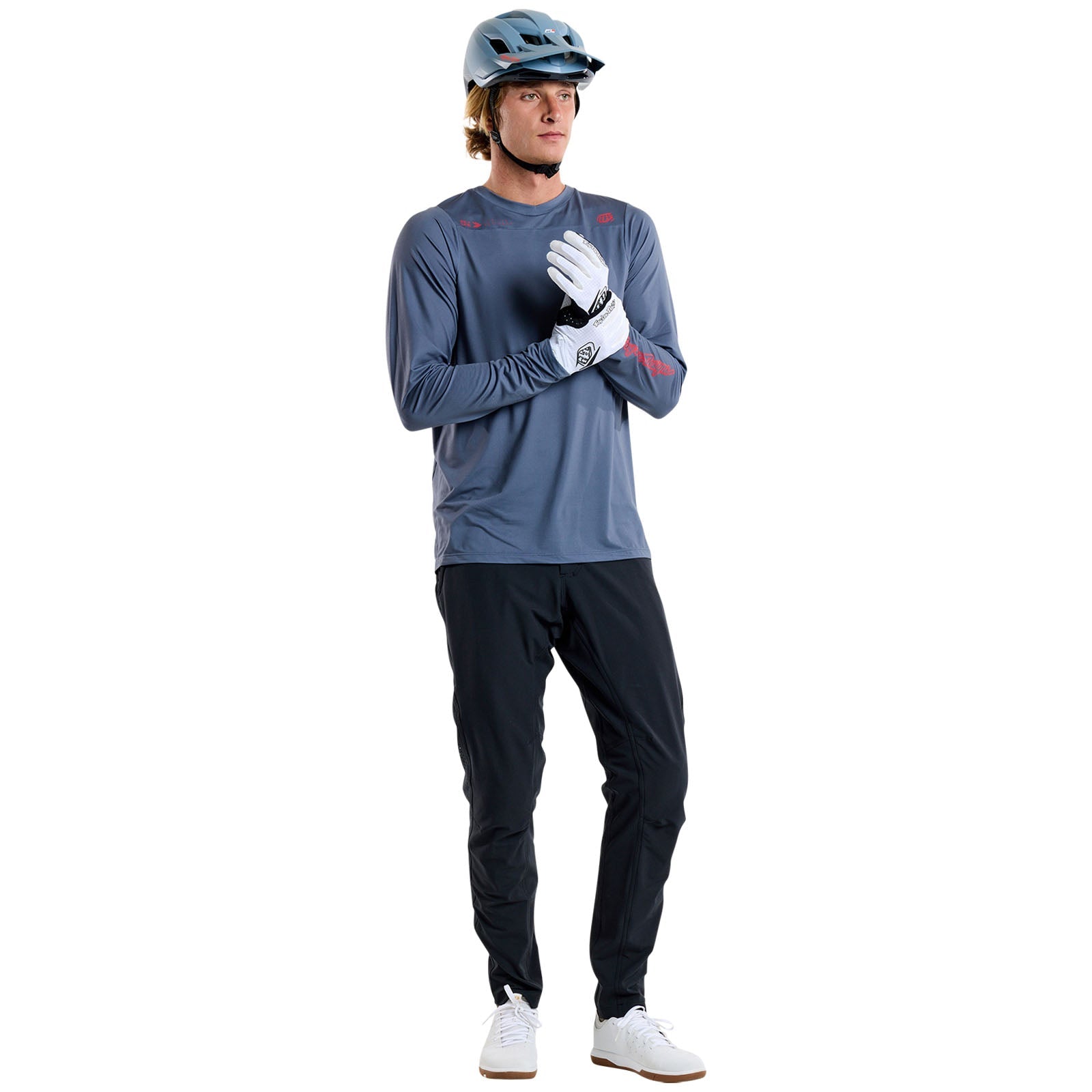 TLD Skyline Langarm-Trikot Mono, Stahlblau