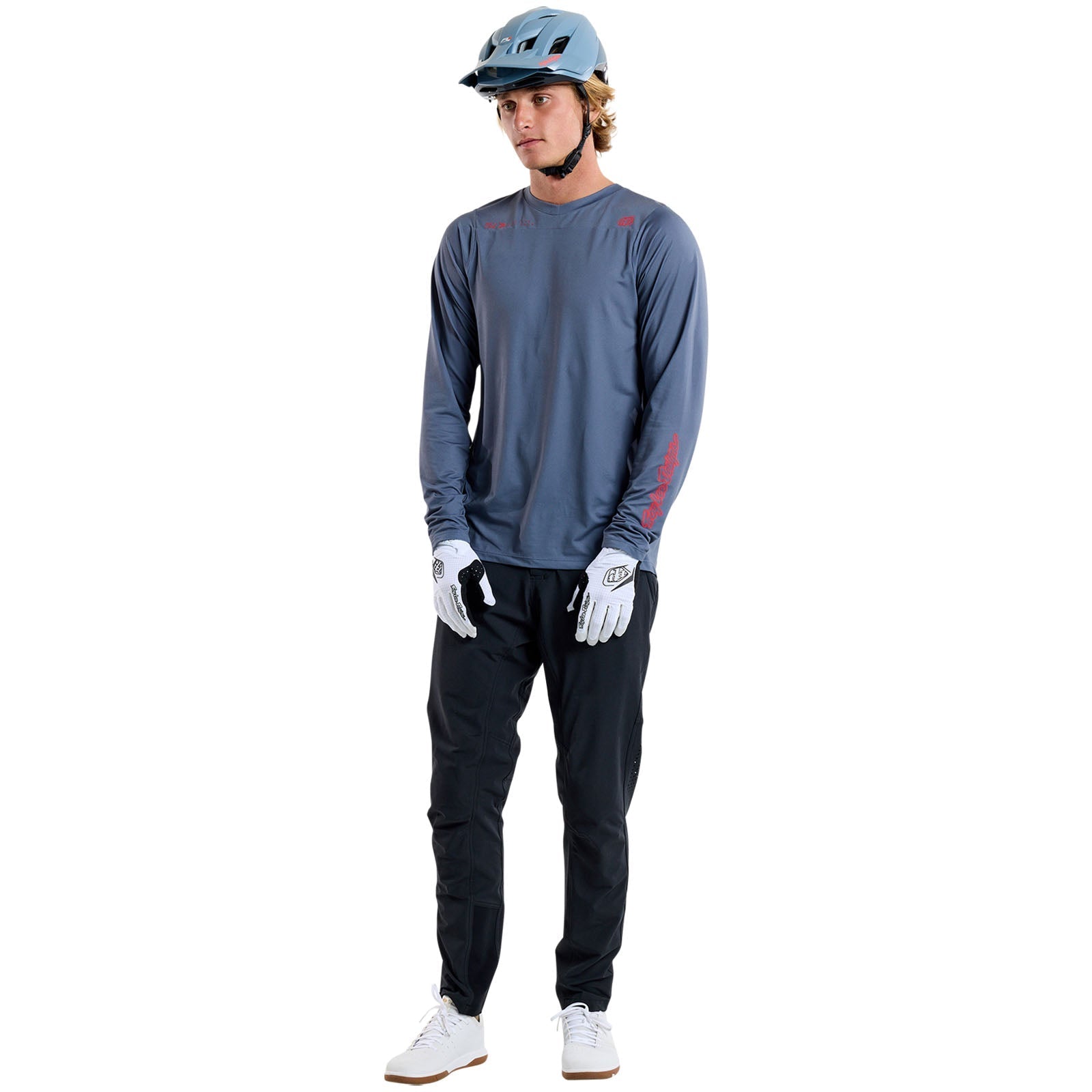 TLD Skyline Langarm-Trikot Mono, Stahlblau