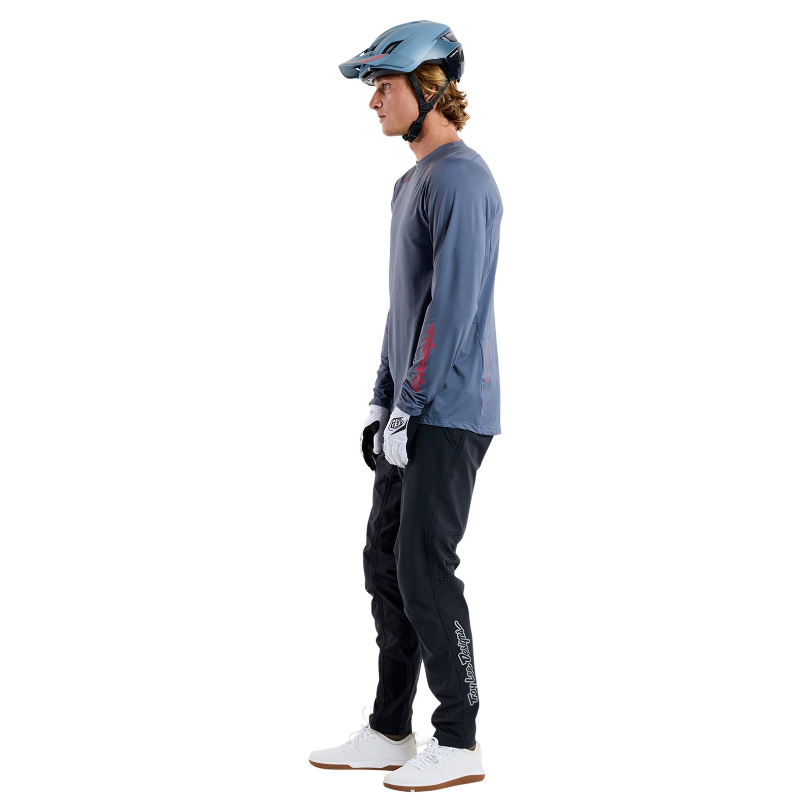 TLD Skyline Langarm-Trikot Mono, Stahlblau