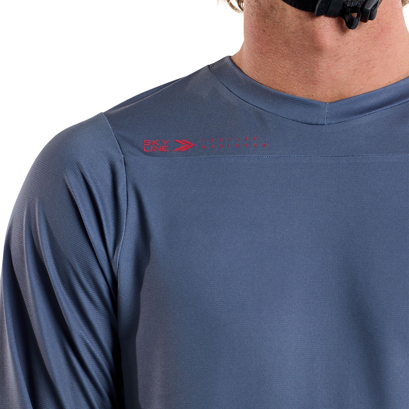 TLD Skyline Langarm-Trikot Mono, Stahlblau