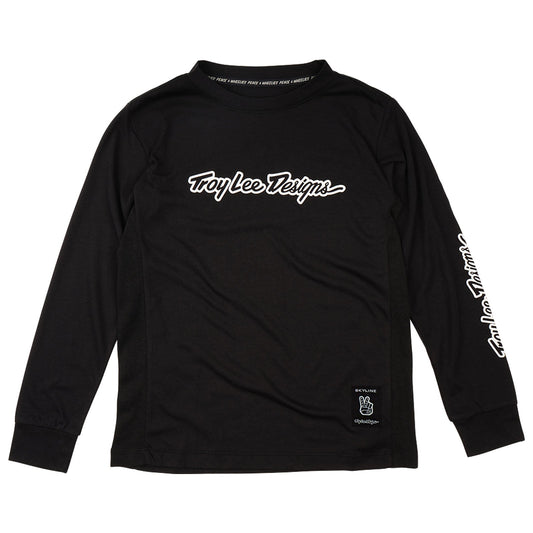 TLD Skyline Fahr-Langarm-T-Shirt für Kinder Signature, Schwarz
