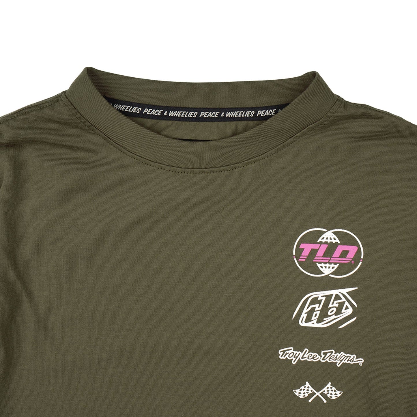 TLD Skyline Fahr-Langarm-T-Shirt für Kinder Worldwide, Kaperngrün