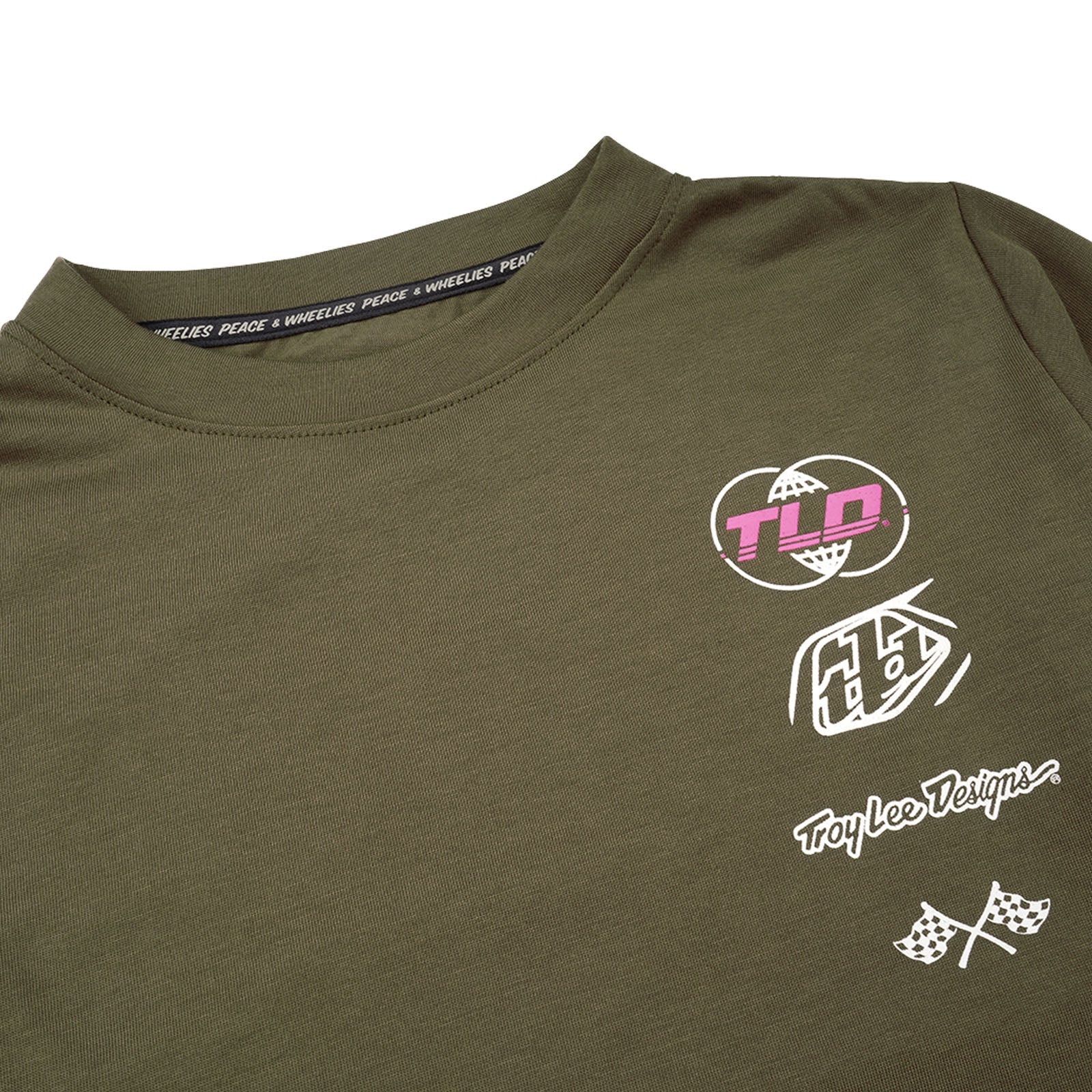 TLD Skyline Fahr-Langarm-T-Shirt für Kinder Worldwide, Kaperngrün