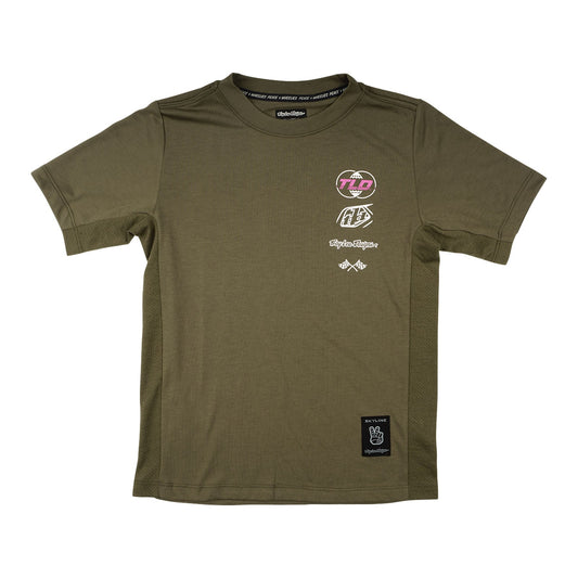 TLD Skyline Fahr-Kurzarm-T-Shirt für Kinder Worldwide, Kaperngrün