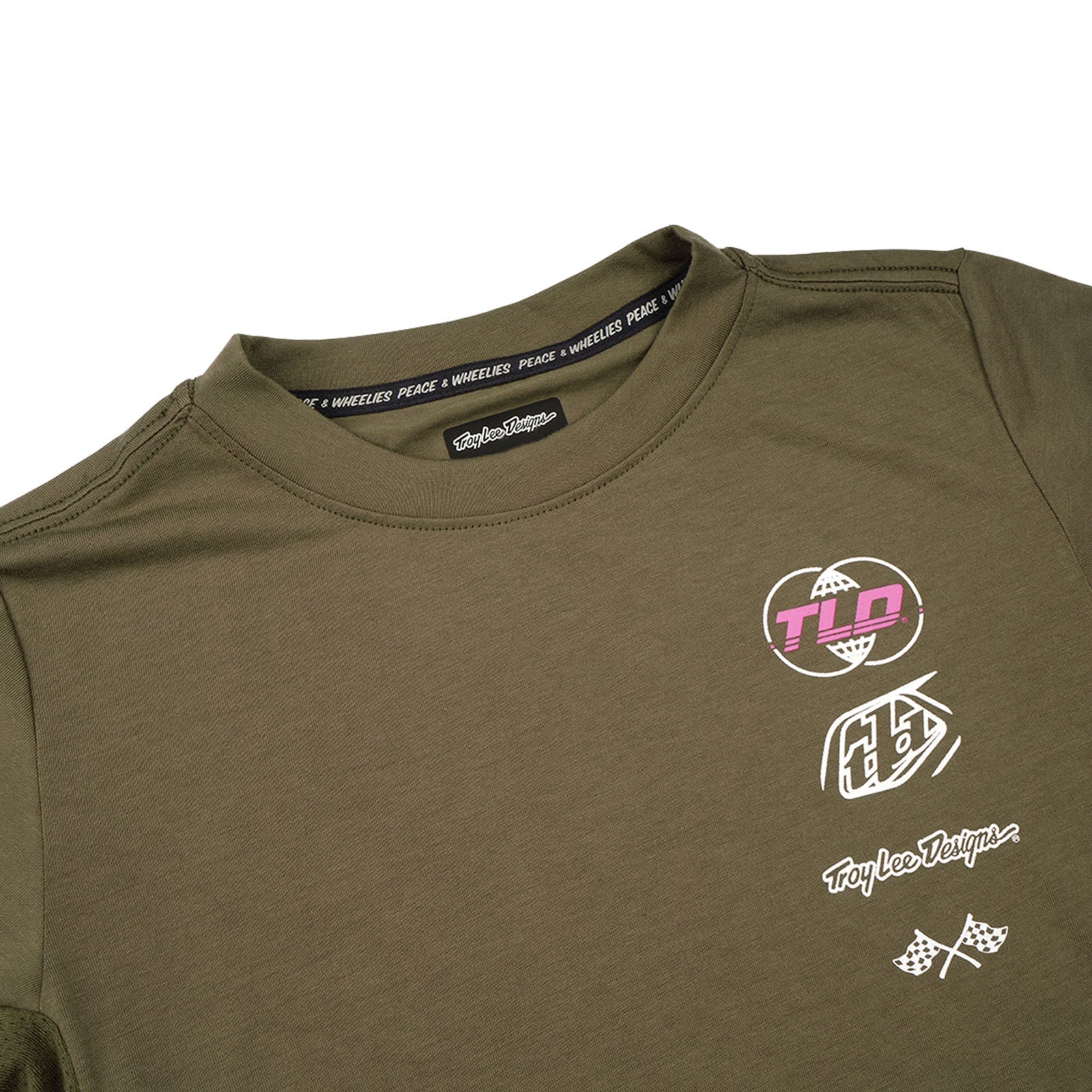 TLD Skyline Fahr-Kurzarm-T-Shirt für Kinder Worldwide, Kaperngrün