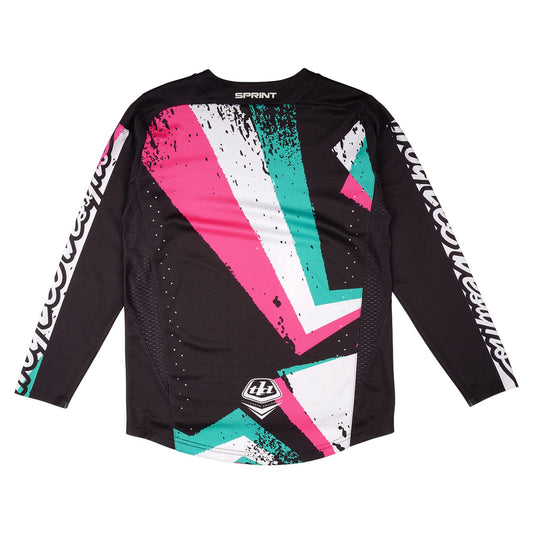 TLD Sprint-Trikot für Kinder Full Pull, Schwarz