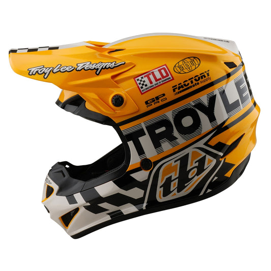 TLD SP25 GP Pro-Helm für Kinder mit MIPS Fünfzig-50, Weiß/Gold