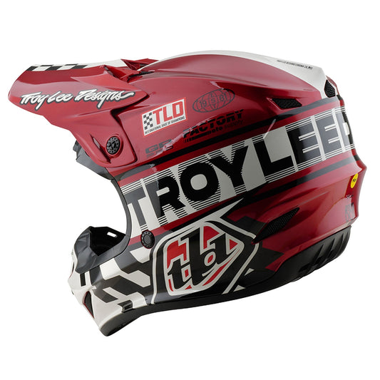 TLD GP Pro-Helm für Kinder mit MIPS Fünfzig-50, Weiß/Rot