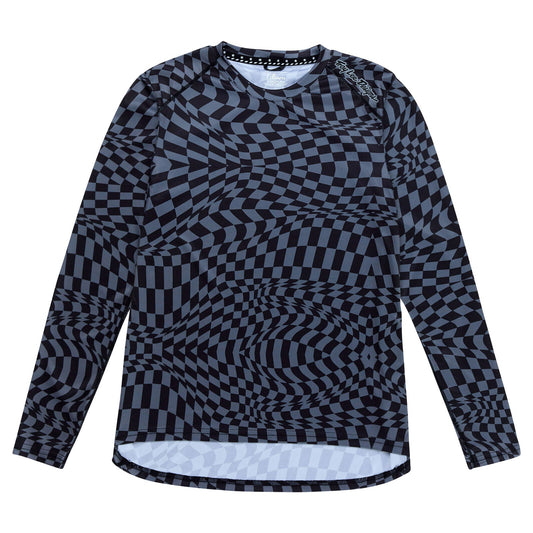 TLD Lilium Langarm-Trikot für Damen Twisted Checkers, Schwarz/Grau