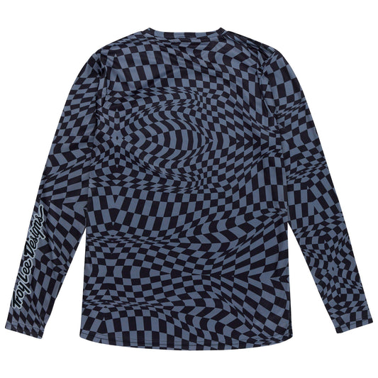 TLD Lilium Langarm-Trikot für Damen Twisted Checkers, Schwarz/Grau