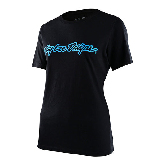 Troy Lee Designs T-Shirt Für Damen (Kurzärmlig) Signature Schwarz