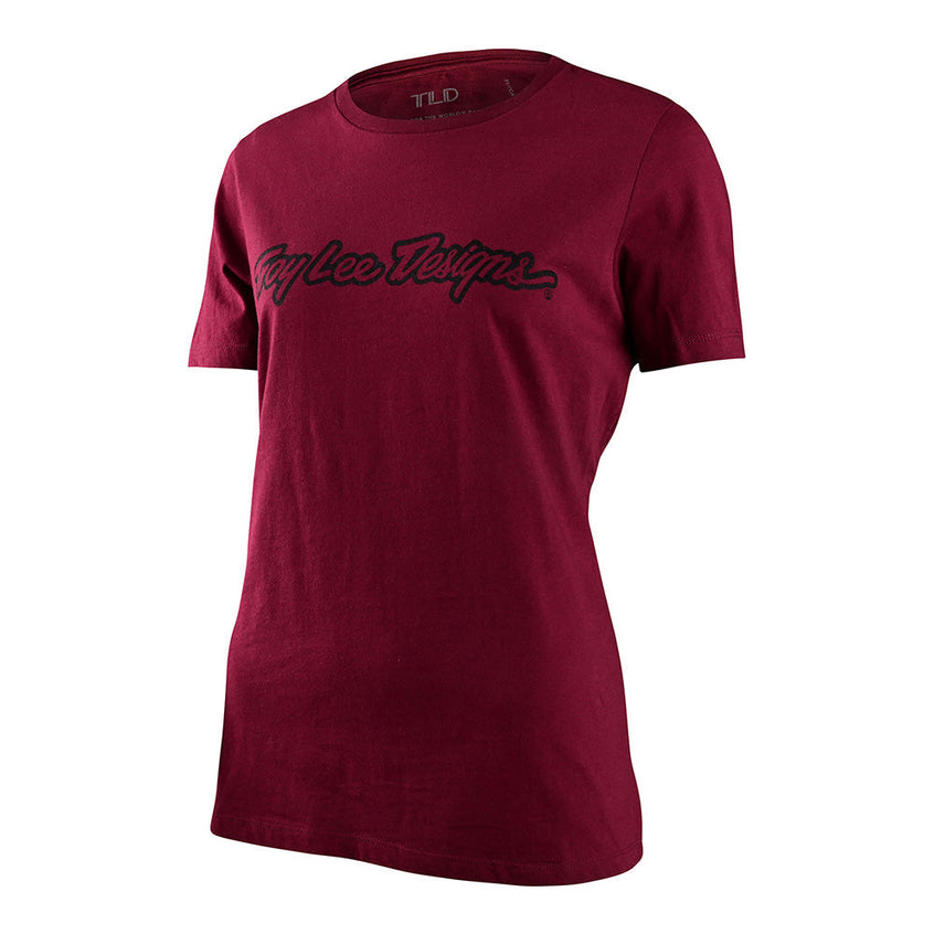 Troy Lee Designs T-Shirt Für Damen (Kurzärmlig) Signature Maroon
