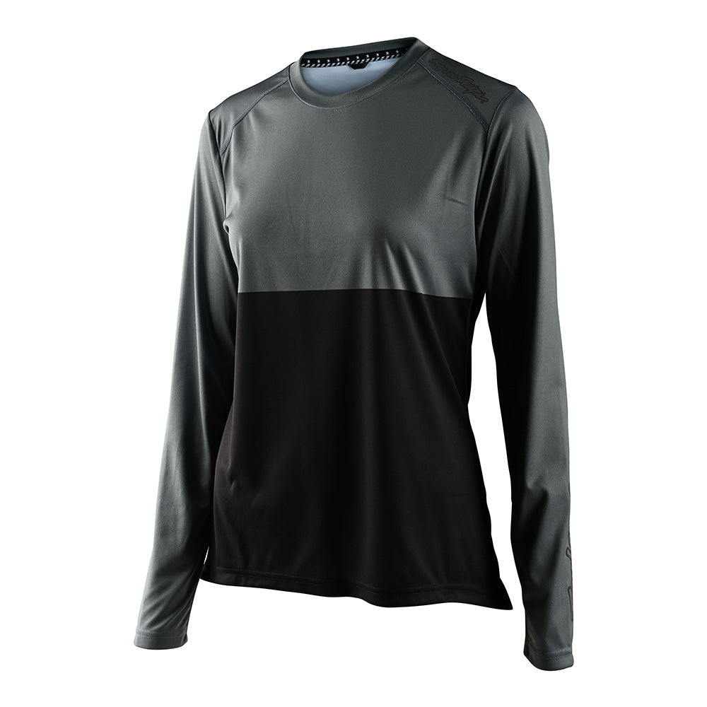Troy Lee Designs Lilium-Trikot Für Damen (Langärmlig) Block Grün/Schwarz