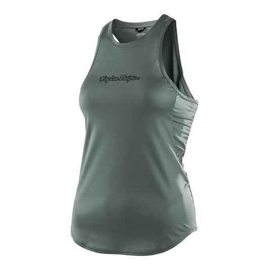 Womens Luxe Tank Top Solid Steel Green