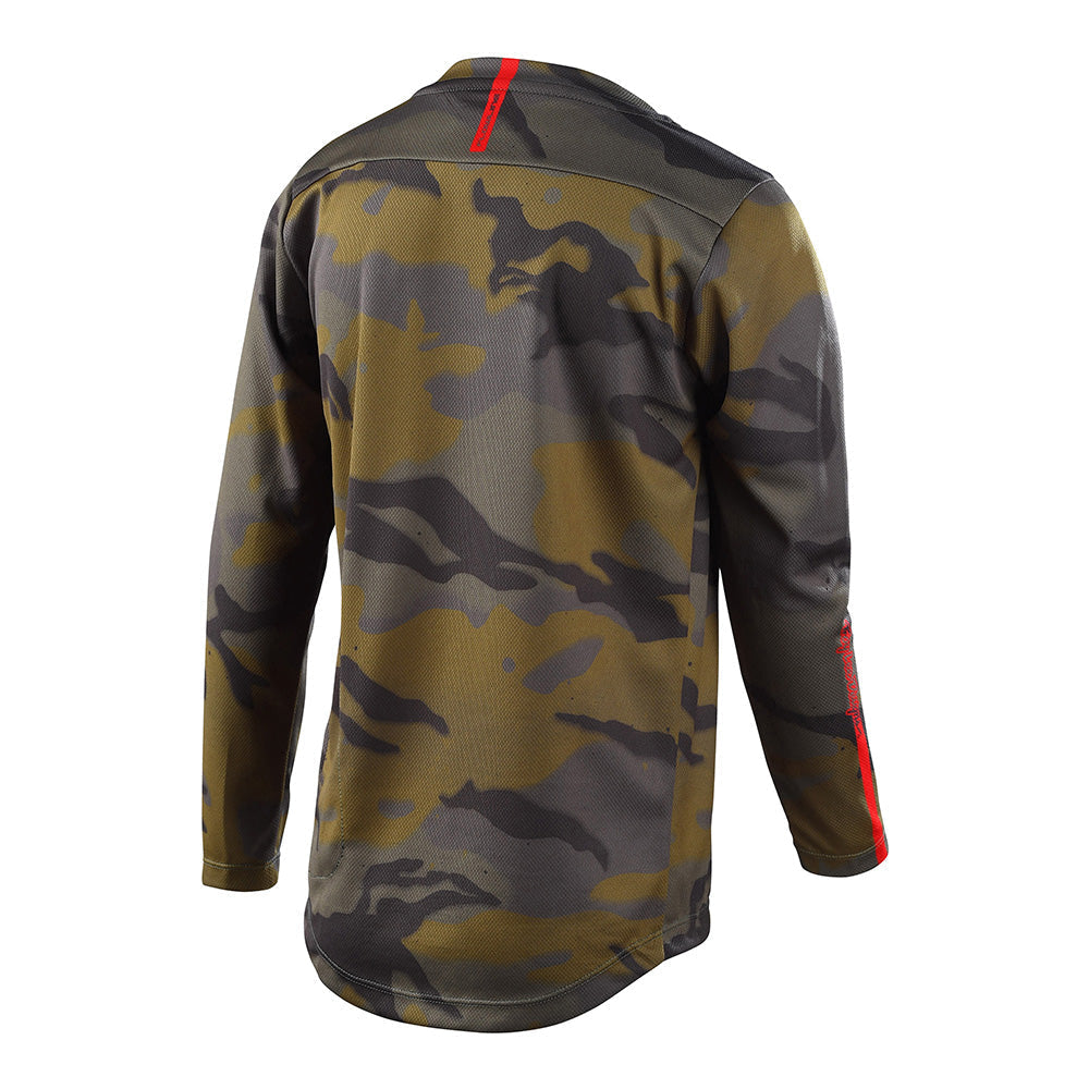 Troy Lee Designs Flowline-Trikot Für Kinder (Langärmlig) Spray Camo Army