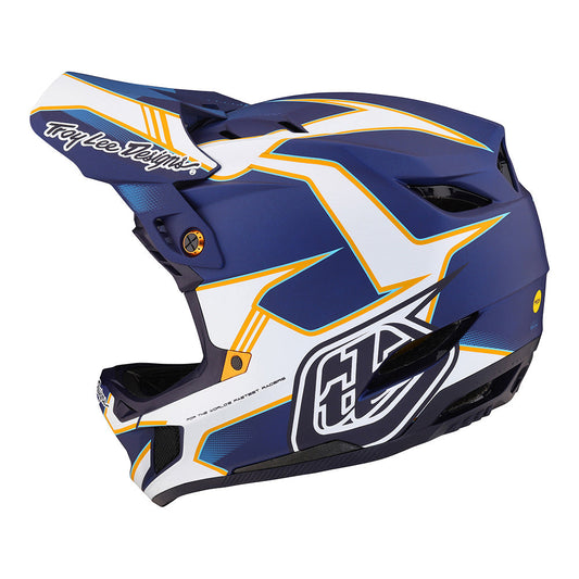 Troy Lee D4 Composite Helmet W/MIPS Matrix Blue