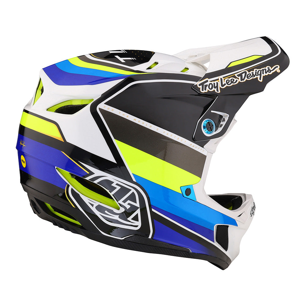 Troy Lee D4 Composite Helmet W/MIPS Reverb White / Blue