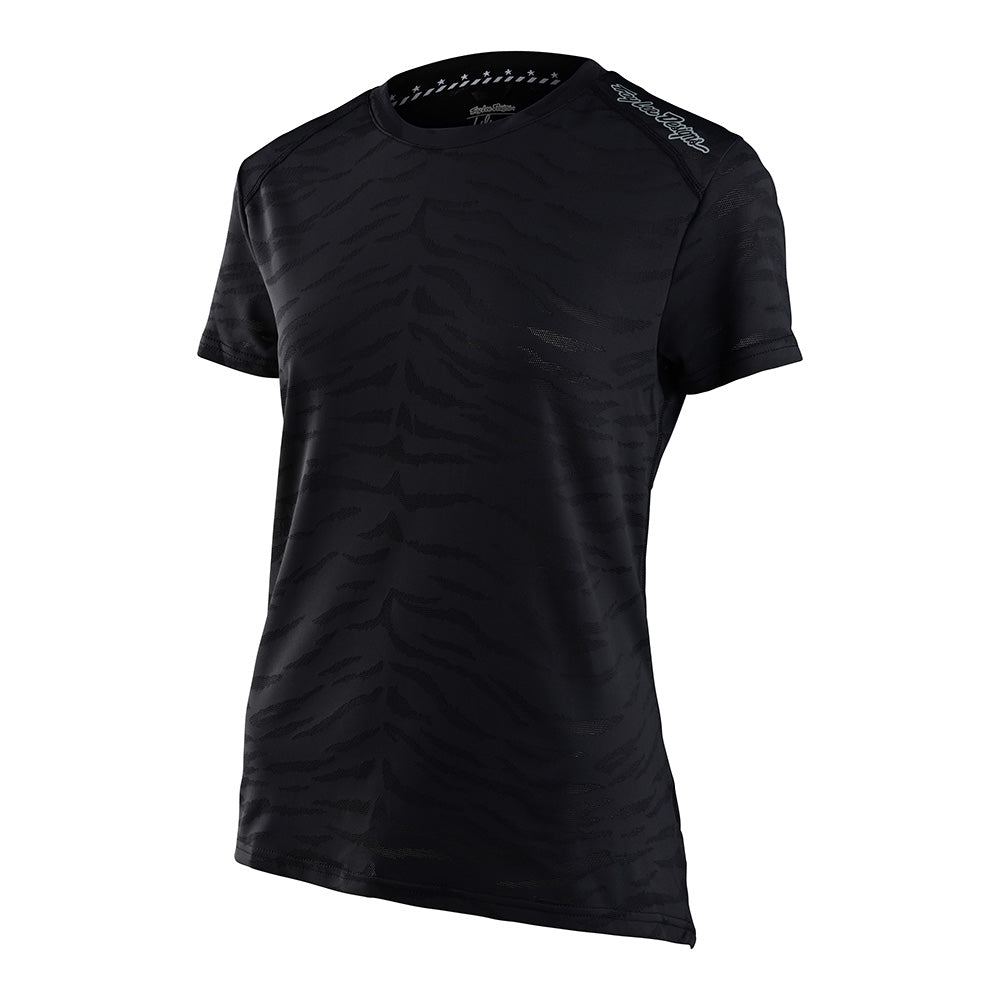 Troy Lee Womens Lilium SS Jersey Tiger Jacquard Black