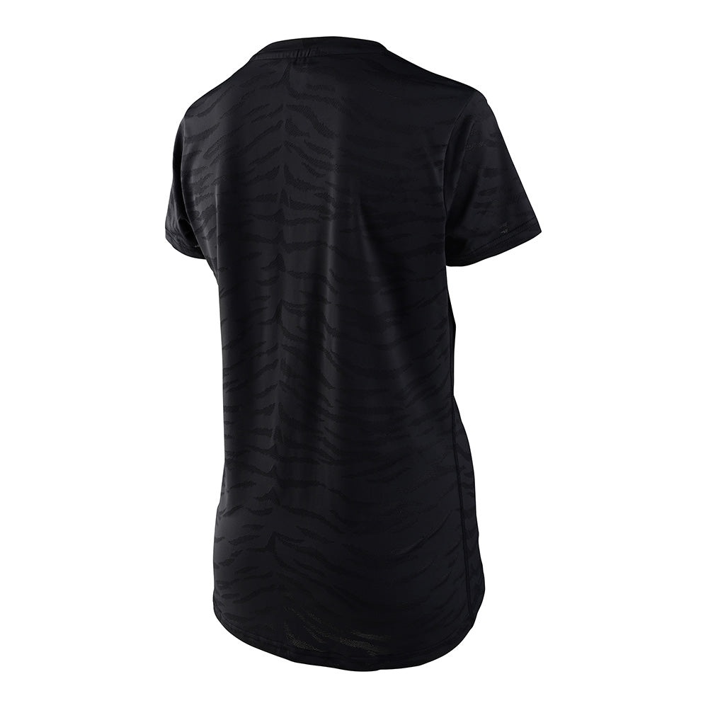 Troy Lee Womens Lilium SS Jersey Tiger Jacquard Black