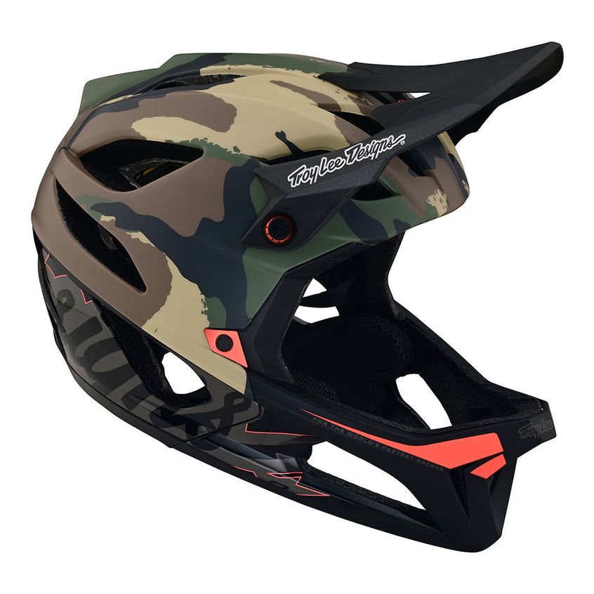 Troy Lee Stage Helmet W/MIPS Signature Camo Army Green