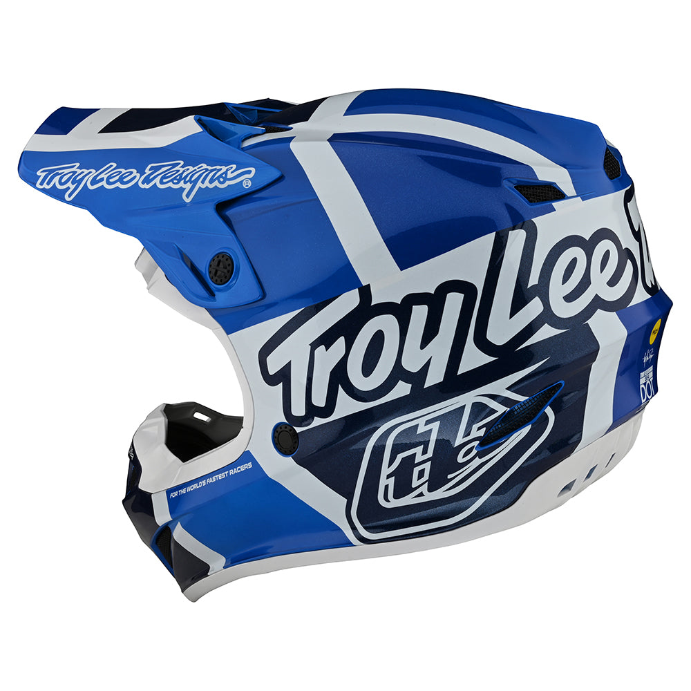 Troy Lee SE4 POLYACRYLITE HELMET W/MIPS QUATTRO BLUE