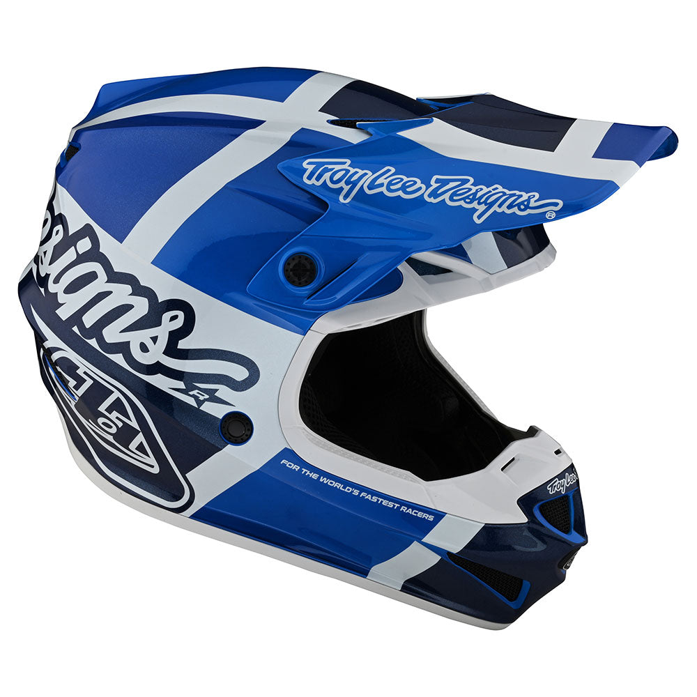 Troy Lee SE4 POLYACRYLITE HELMET W/MIPS QUATTRO BLUE