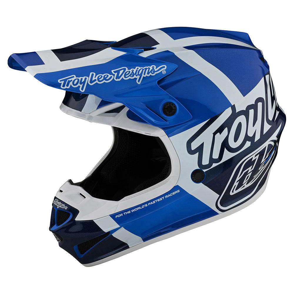 Troy Lee SE4 POLYACRYLITE HELMET W/MIPS QUATTRO BLUE