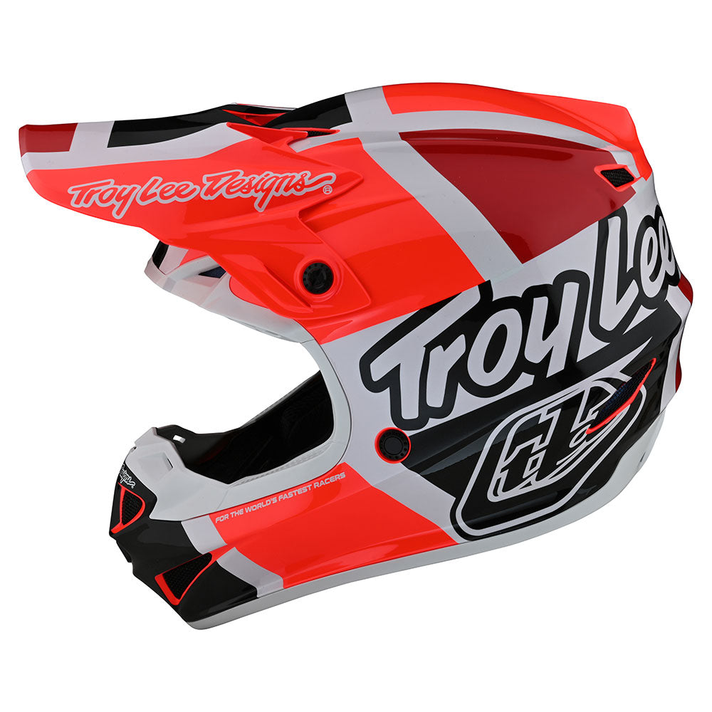 Troy Lee YOUTH SE4 POLYACRYLITE HELMET W/MIPS QUATTRO RED/CHARCOAL