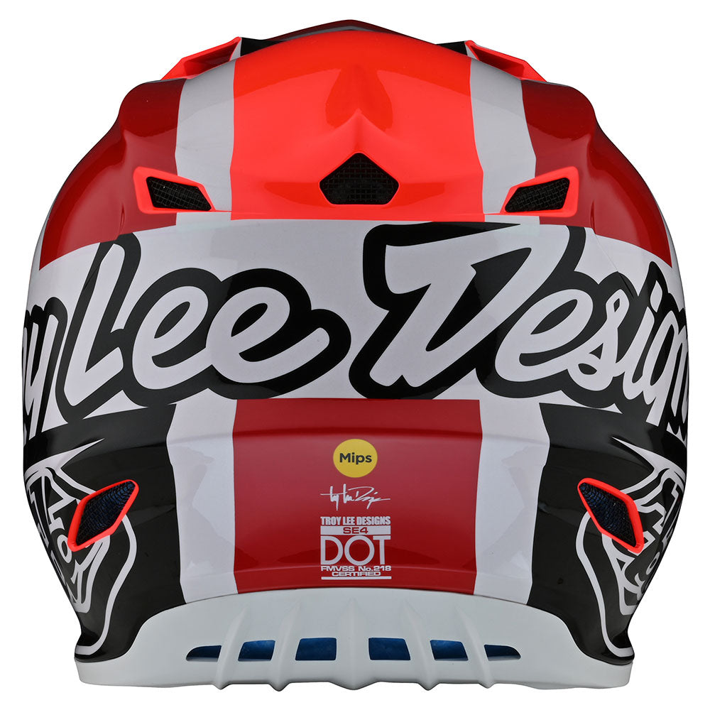 Troy Lee YOUTH SE4 POLYACRYLITE HELMET W/MIPS QUATTRO RED/CHARCOAL