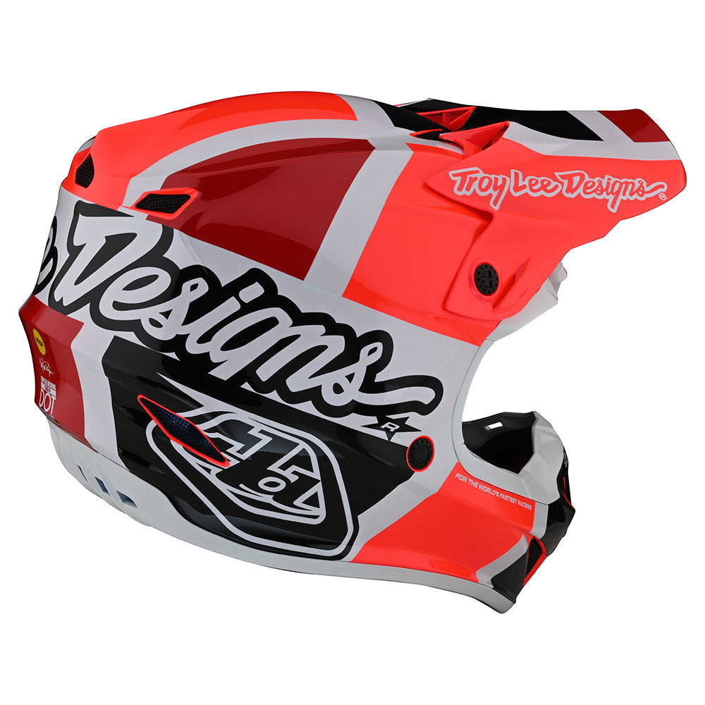 Troy Lee YOUTH SE4 POLYACRYLITE HELMET W/MIPS QUATTRO RED/CHARCOAL