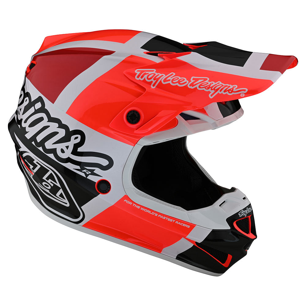 Troy Lee YOUTH SE4 POLYACRYLITE HELMET W/MIPS QUATTRO RED/CHARCOAL