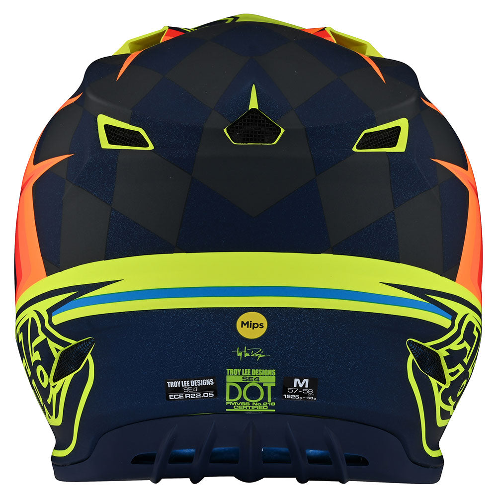 Troy Lee YOUTH SE4 POLYACRYLITE HELMET W/MIPS WARPED YELLOW