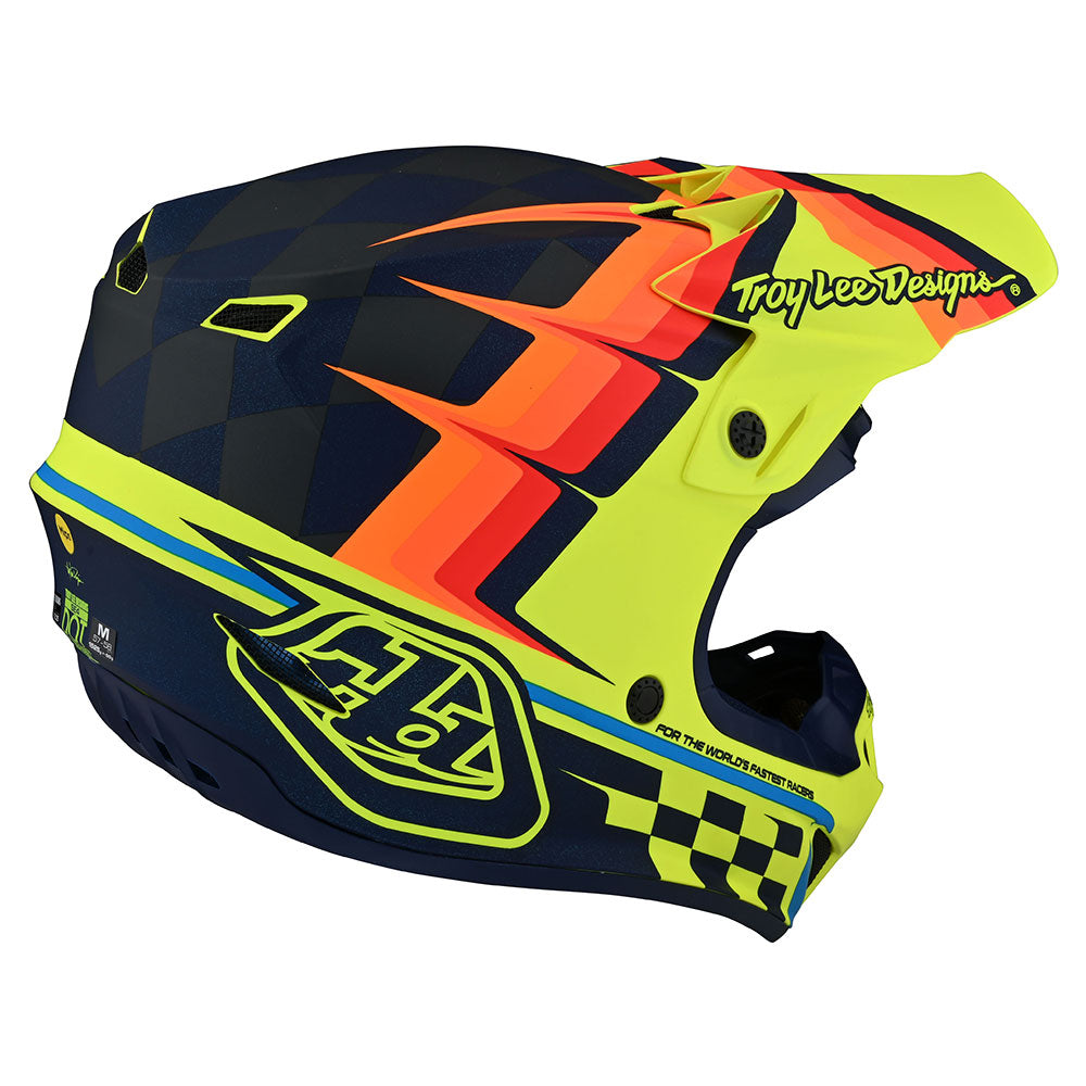 Troy Lee YOUTH SE4 POLYACRYLITE HELMET W/MIPS WARPED YELLOW