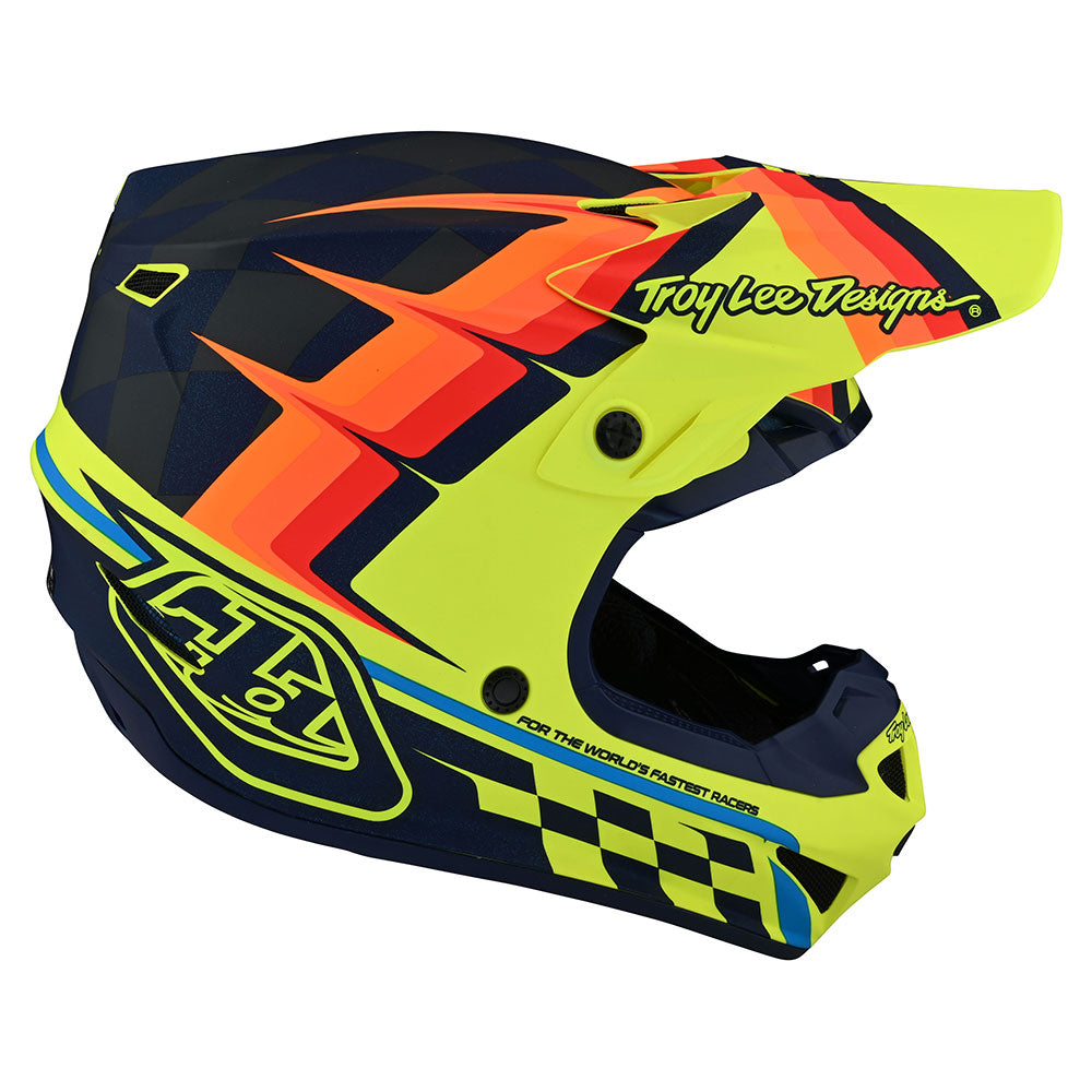 Troy Lee YOUTH SE4 POLYACRYLITE HELMET W/MIPS WARPED YELLOW