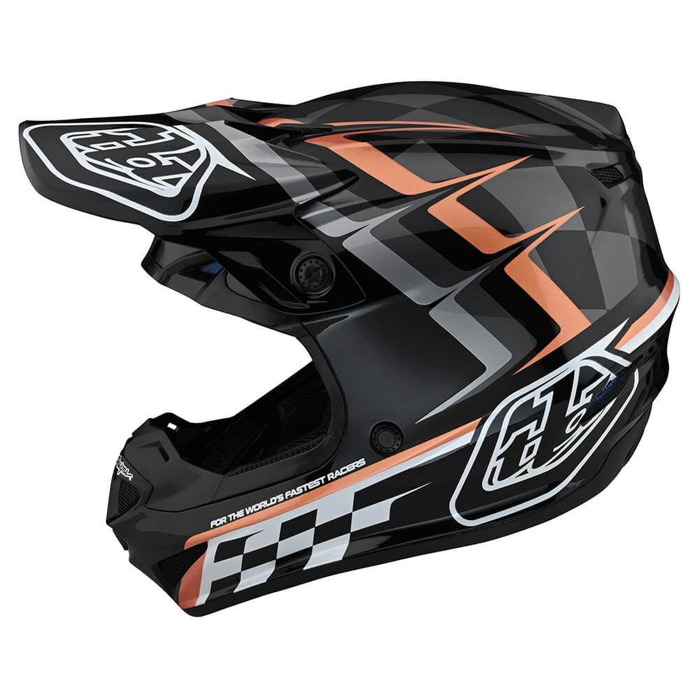 Troy Lee Designs Se4 Polyacrylit-Helm Warped Schwarz/Kupfer