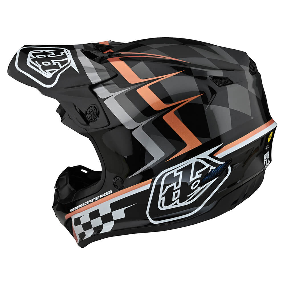 Troy Lee Designs Se4 Polyacrylit-Helm Warped Schwarz/Kupfer