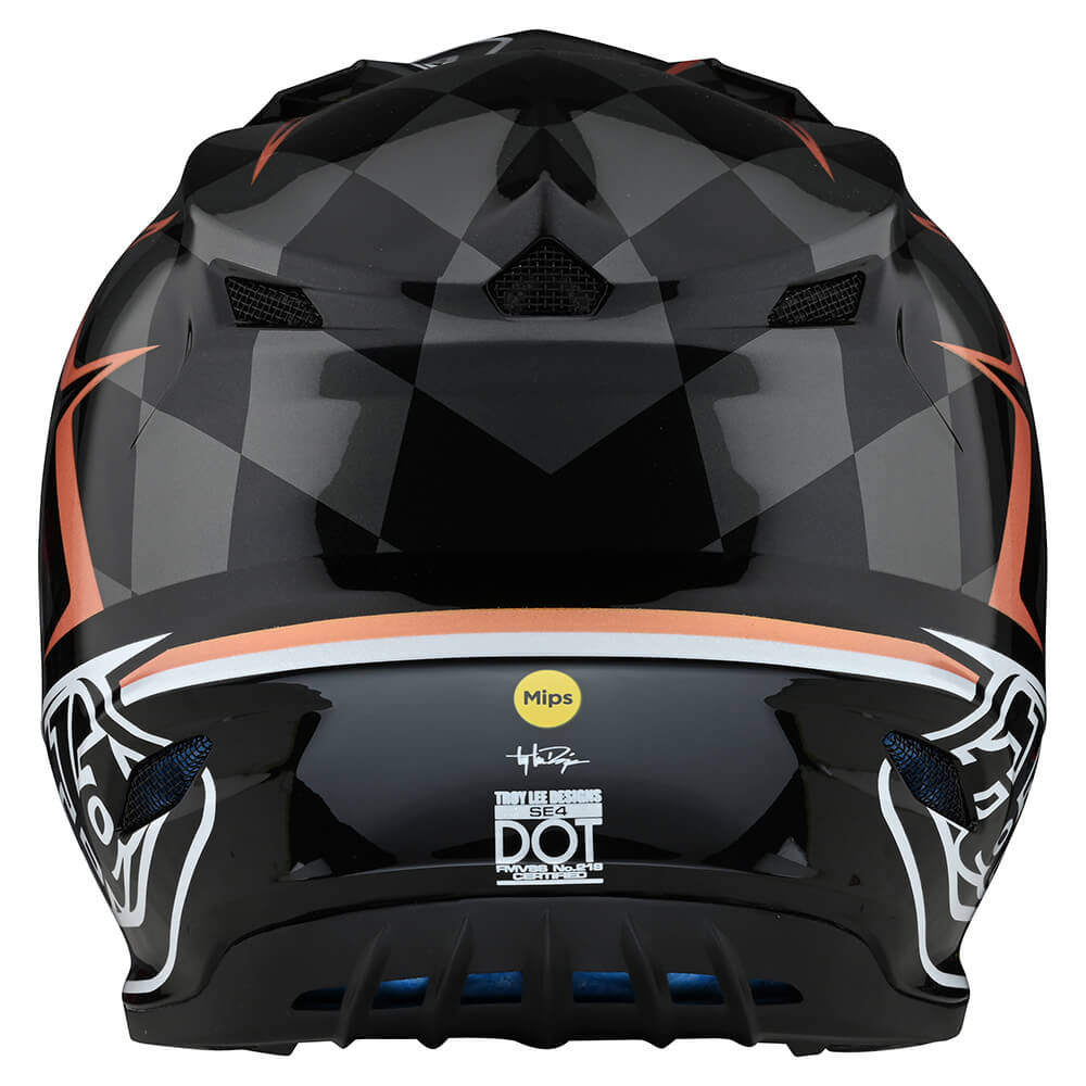 Troy Lee Designs Se4 Polyacrylit-Helm Warped Schwarz/Kupfer