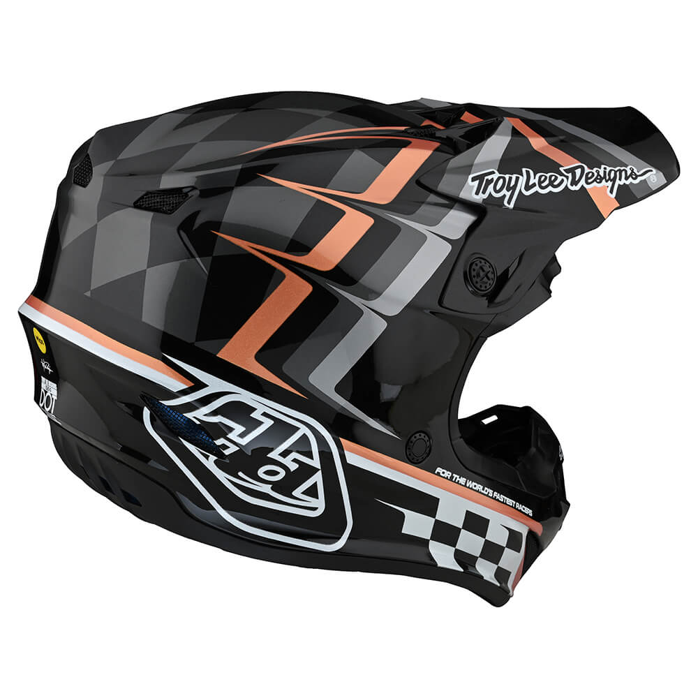 Troy Lee Designs Se4 Polyacrylit-Helm Warped Schwarz/Kupfer