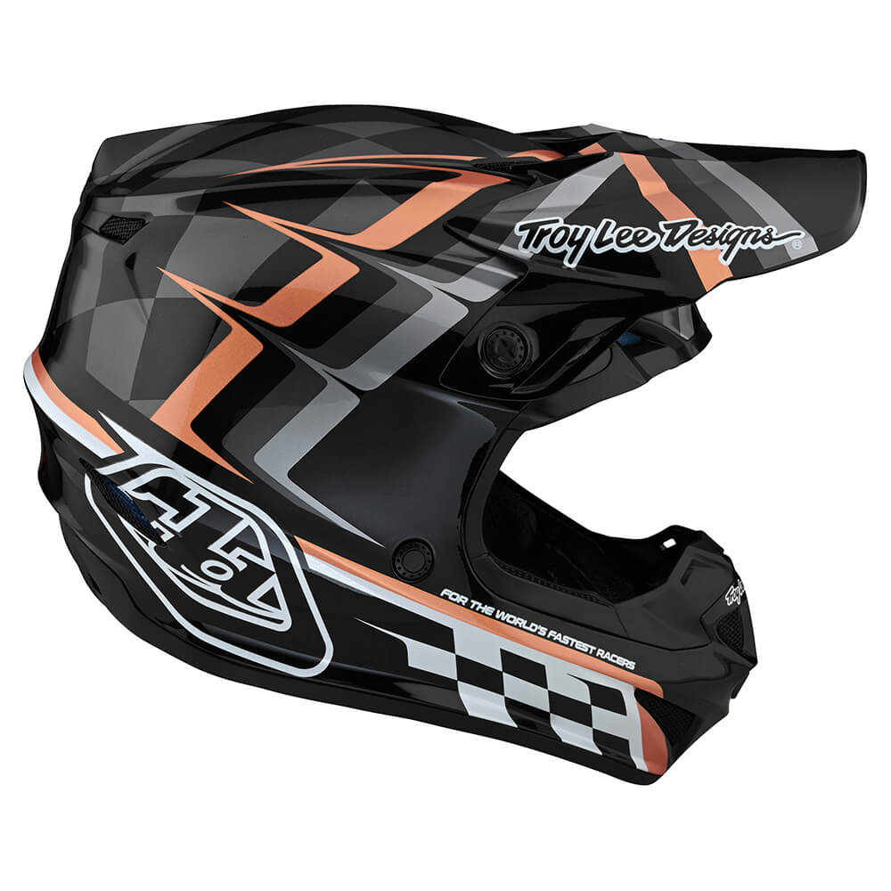 Troy Lee Designs Se4 Polyacrylit-Helm Warped Schwarz/Kupfer
