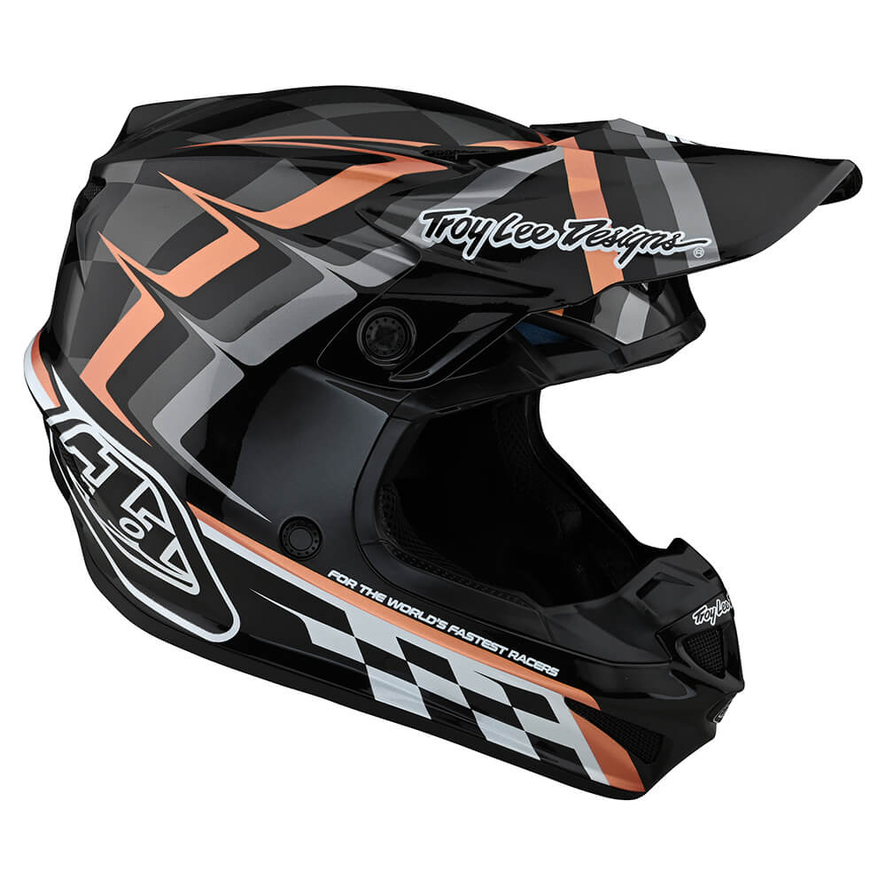 Troy Lee Designs Se4 Polyacrylit-Helm Warped Schwarz/Kupfer