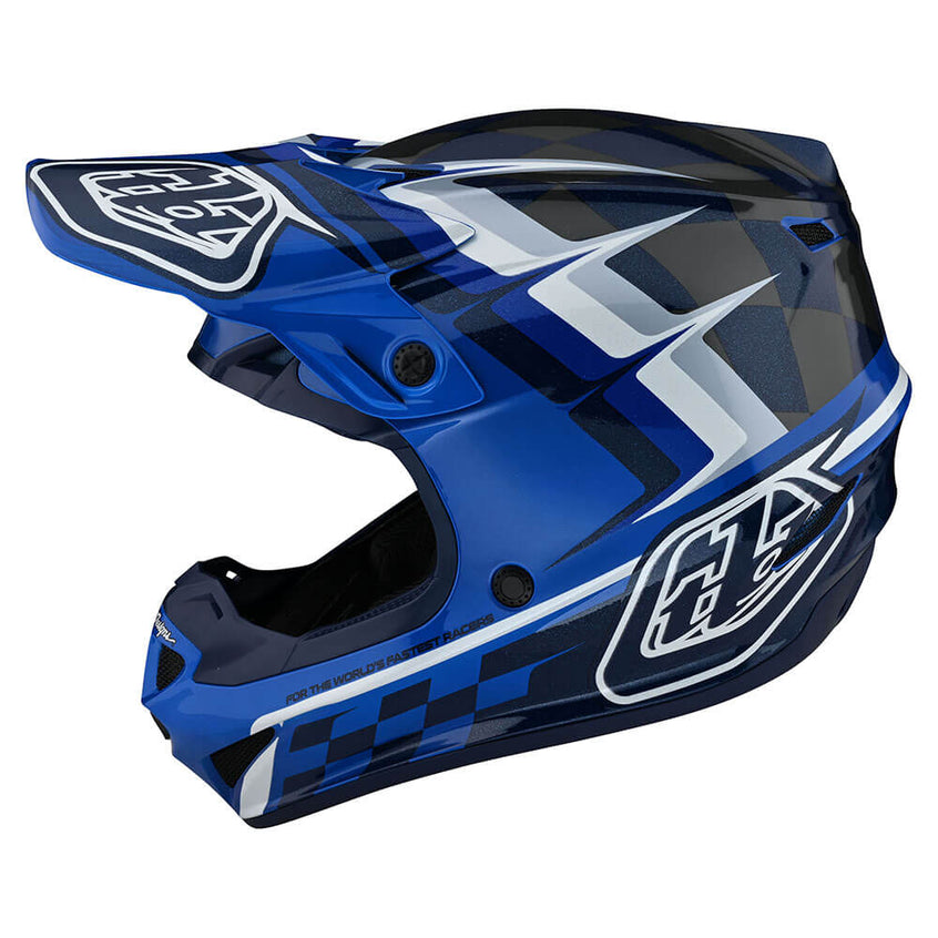 Troy Lee Designs Se4 Polyacrylit-Helm Warped Blau