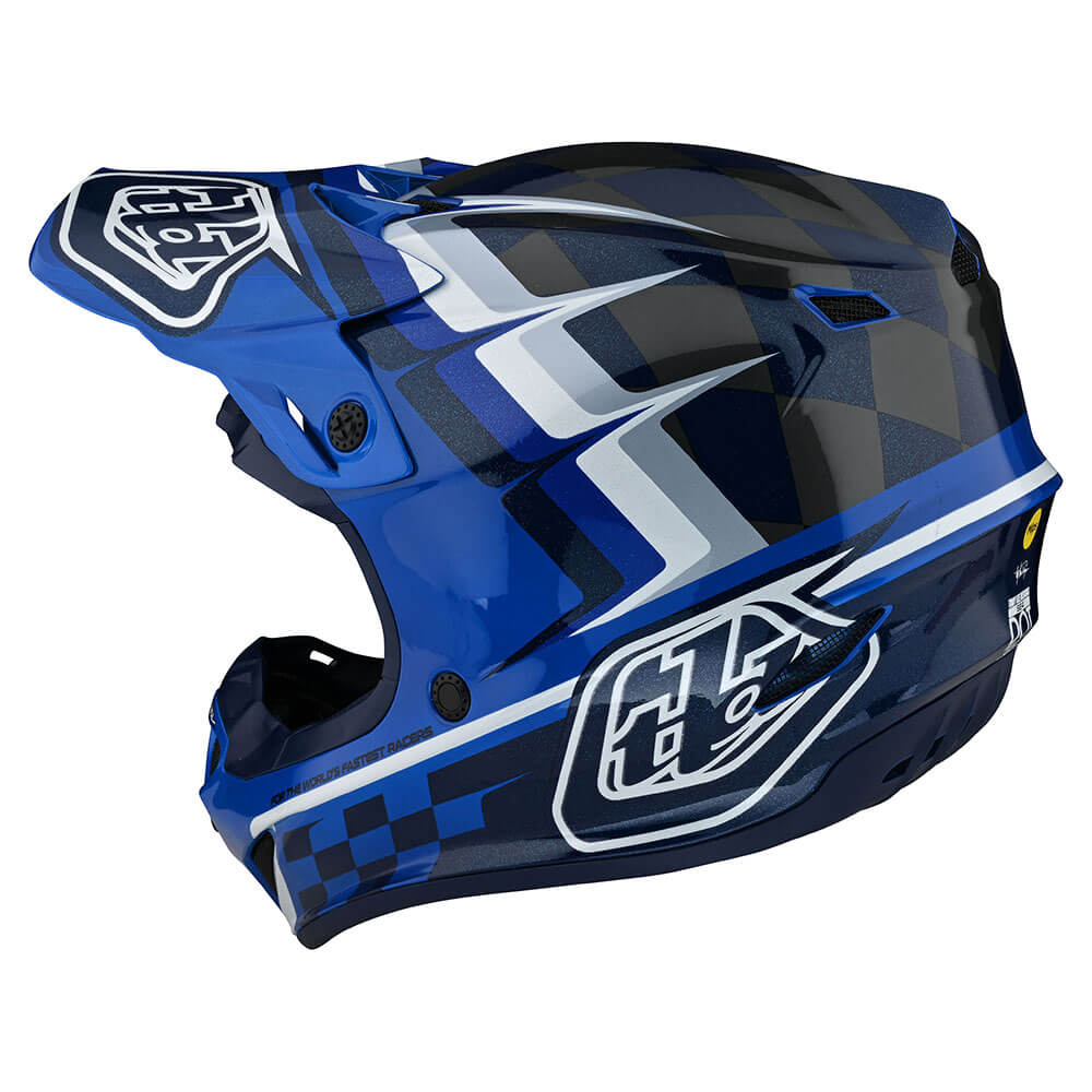 Troy Lee Designs Se4 Polyacrylit-Helm Warped Blau
