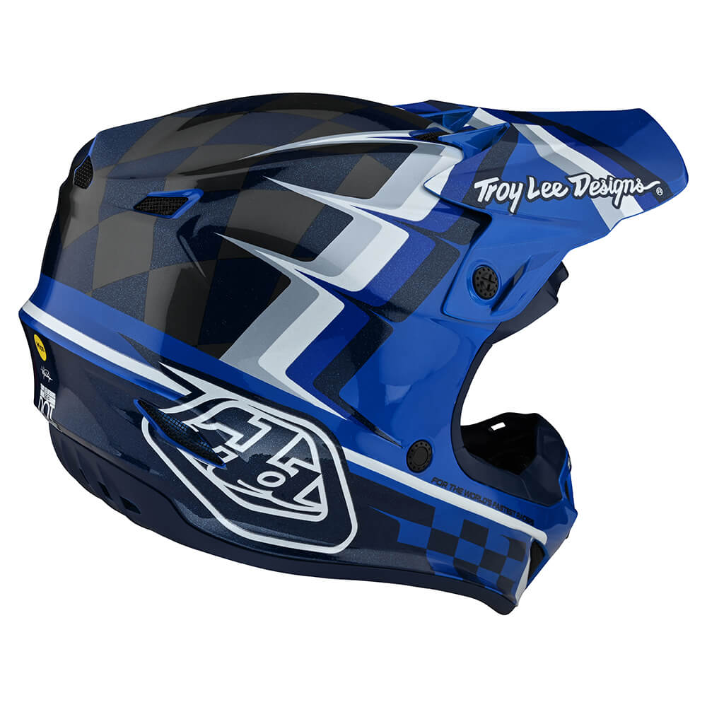 Troy Lee Designs Se4 Polyacrylit-Helm Warped Blau