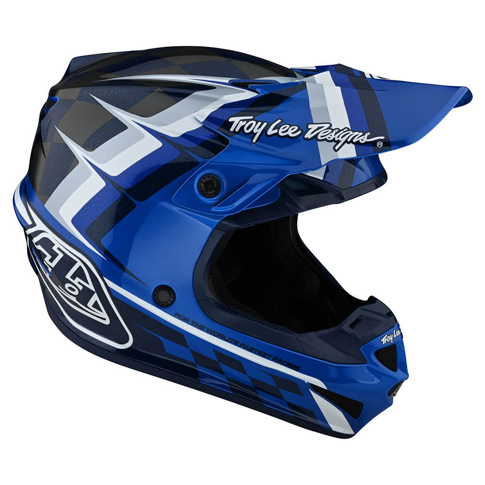 Troy Lee Designs Se4 Polyacrylit-Helm Warped Blau