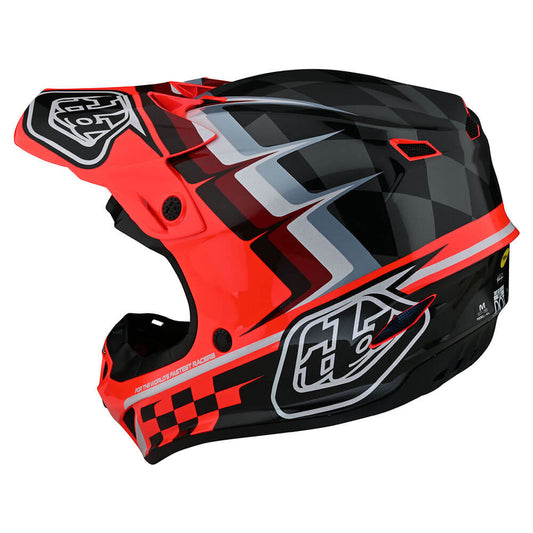 Troy Lee Designs Se4 Polyacrylit-Helm Warped Für Kinder Glo Red