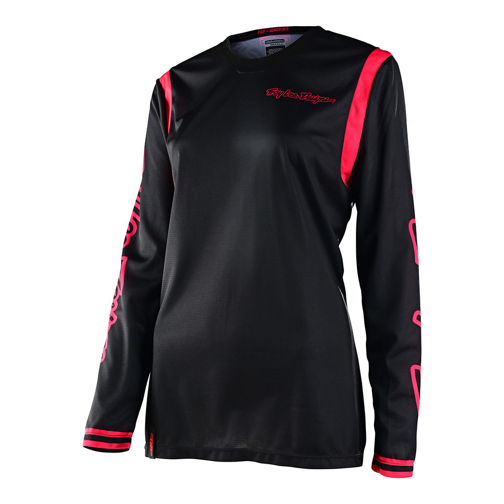 Troy Lee Designs Gp-Trikot Für Damen (Langärmlig) Mono Schwarz/Flo Red