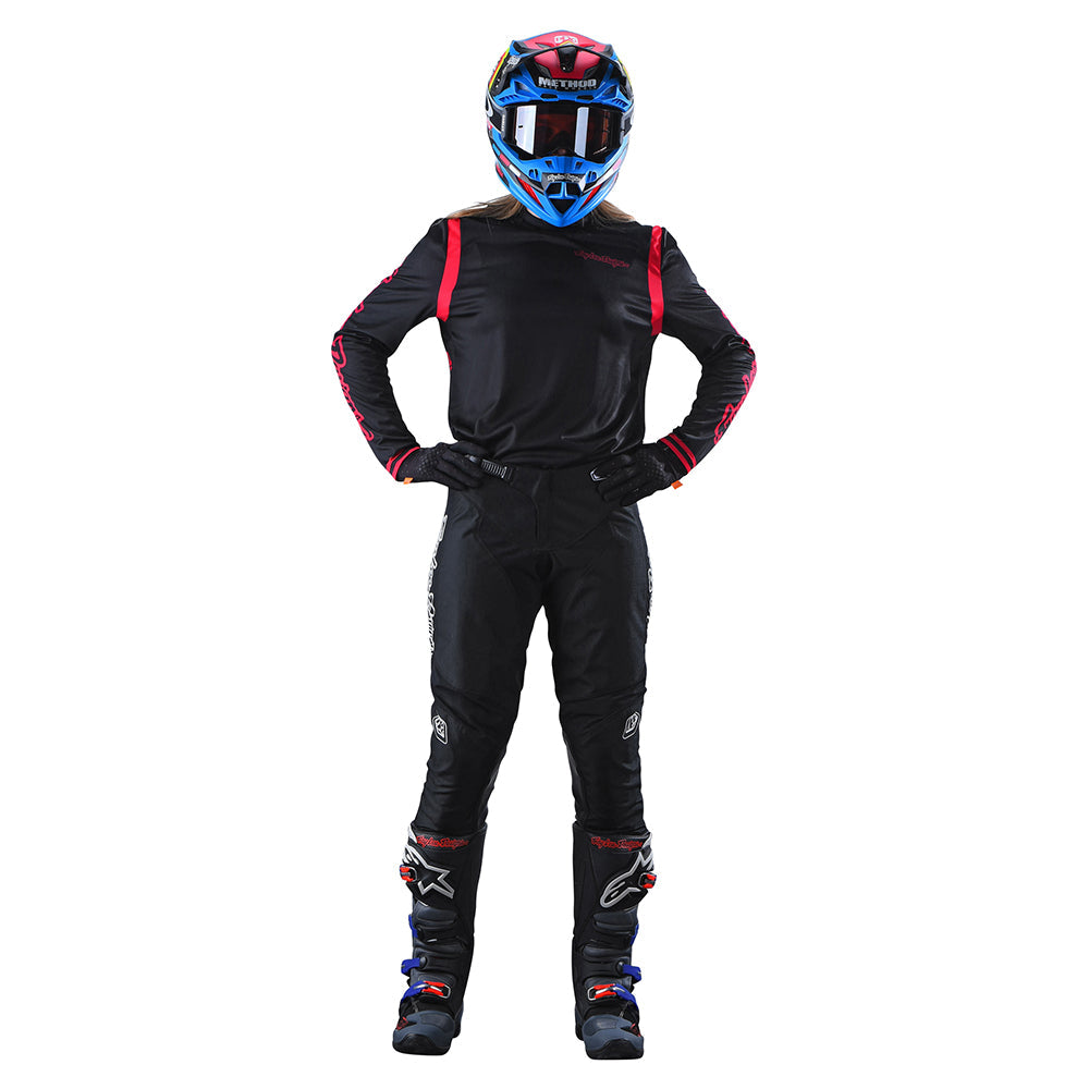 Troy Lee Designs Gp-Trikot Für Damen (Langärmlig) Mono Schwarz/Flo Red