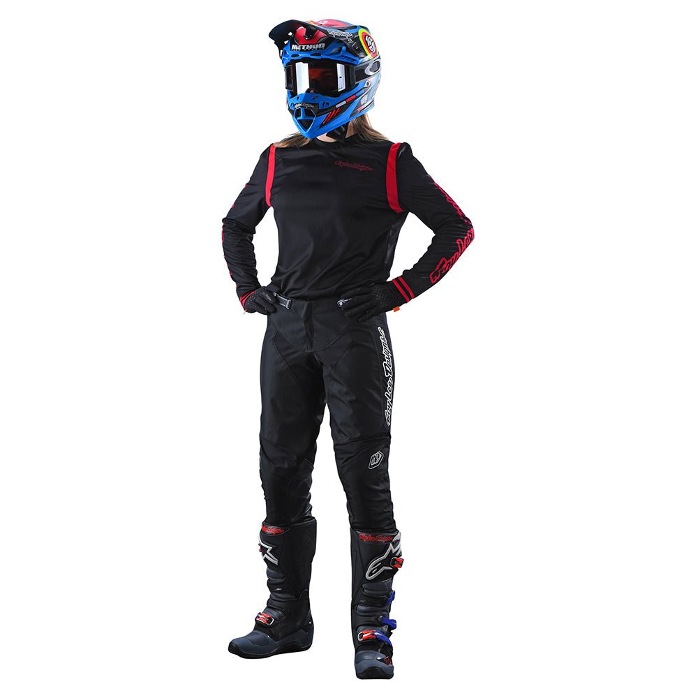 Troy Lee Designs Gp-Trikot Für Damen (Langärmlig) Mono Schwarz/Flo Red