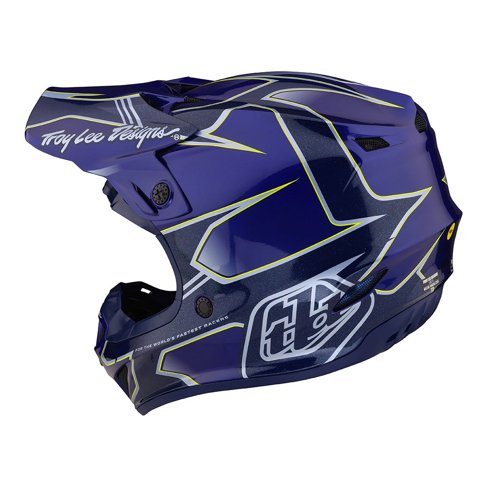 Troy Lee SE4 Polyacrylite Helmet W/MIPS Matrix Blue